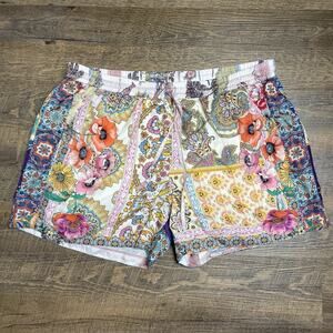 Johnny Was Logan Remy Drawstring Shorts 100% Silk Size Large - MSRP $205 - NWT!